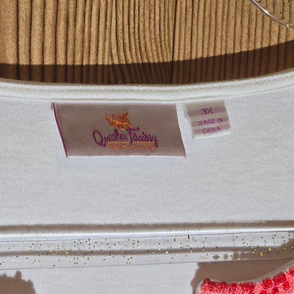 Quacker Factory split neck beaded tunic top 3X - Picture 4 of 7